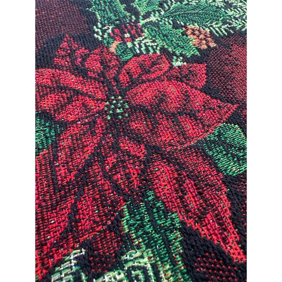 Tapestry Poinsettia Cardinal Bowman Spencer Christmas 18 x 12 Table Setting TWO - Picture 11 of 14
